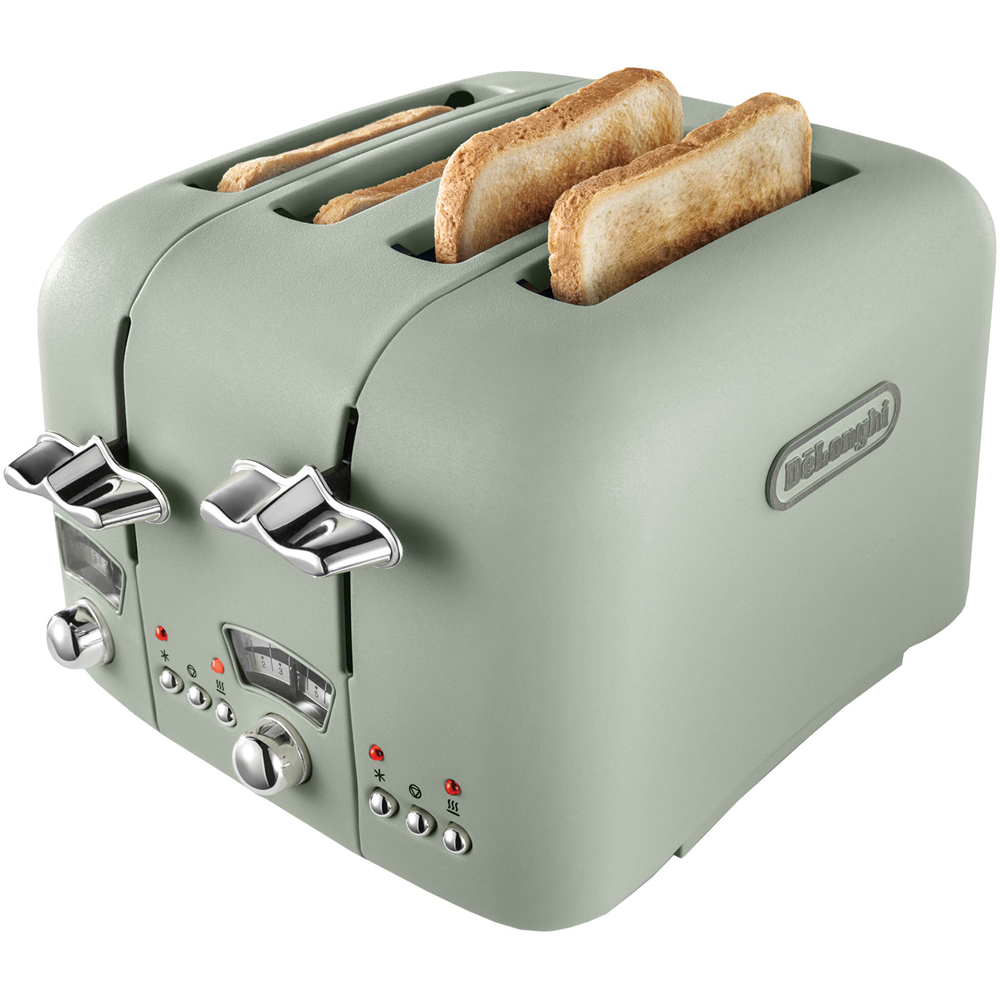 De'Longhi Argento DL3022 Green 4 Slice Toaster Image 3