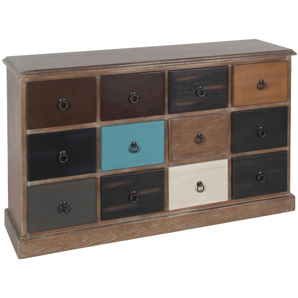 Pacific Lifestyle Loft 12 Drawer Multicolour Pine Wood Chest of Drawers Image 2