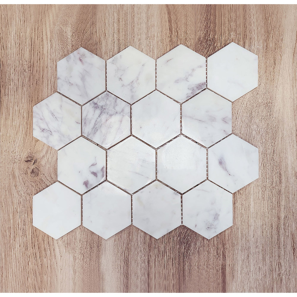 Top Ceramics Natural White Marble Polished Mosaic Wall Tile 260 x 300mm Image 2