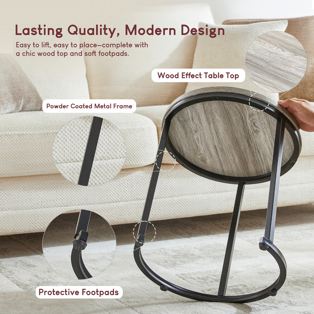 VIDA DESIGNS Brooklyn Grey Nest of Tables Set of 2 Image 7
