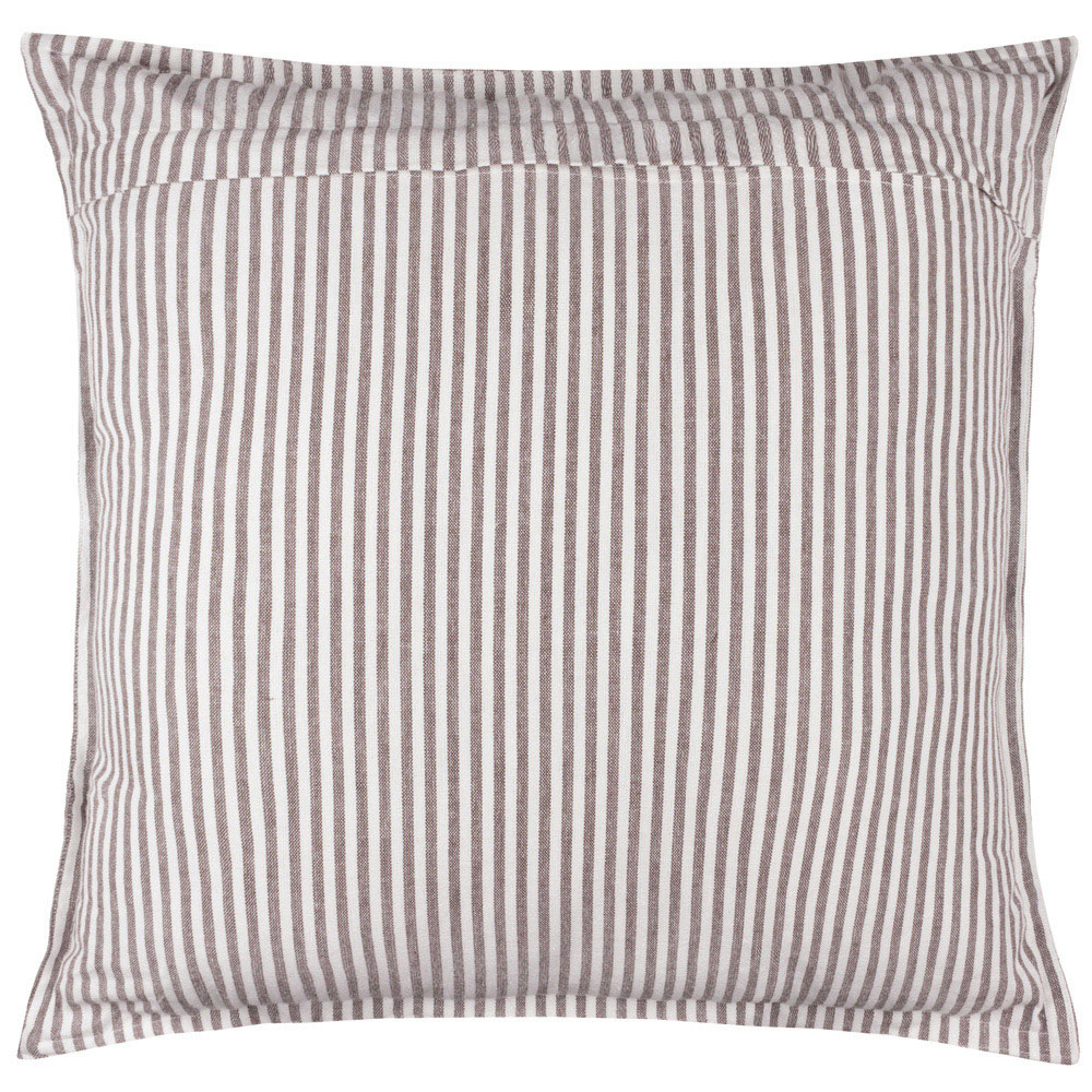 Yard Hayle Brown Stripe Cotton Reversible Cushion 50 x 50cm Image 3