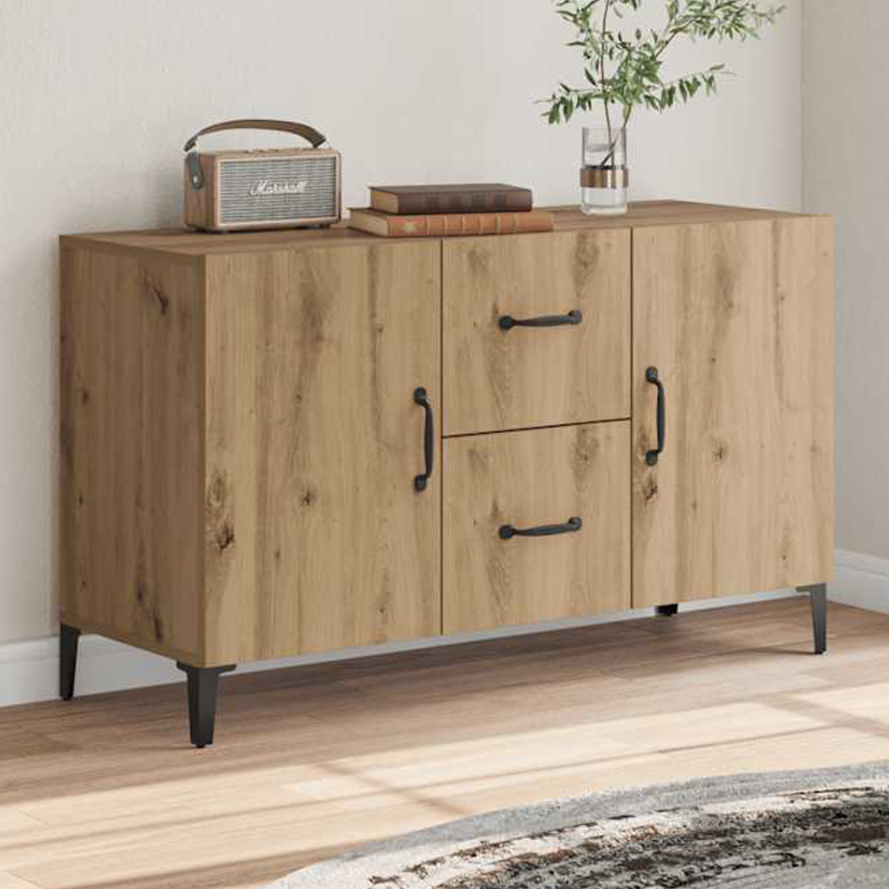 vidaXL 2 Door 2 Drawer Artisan Oak Sideboard Image 1
