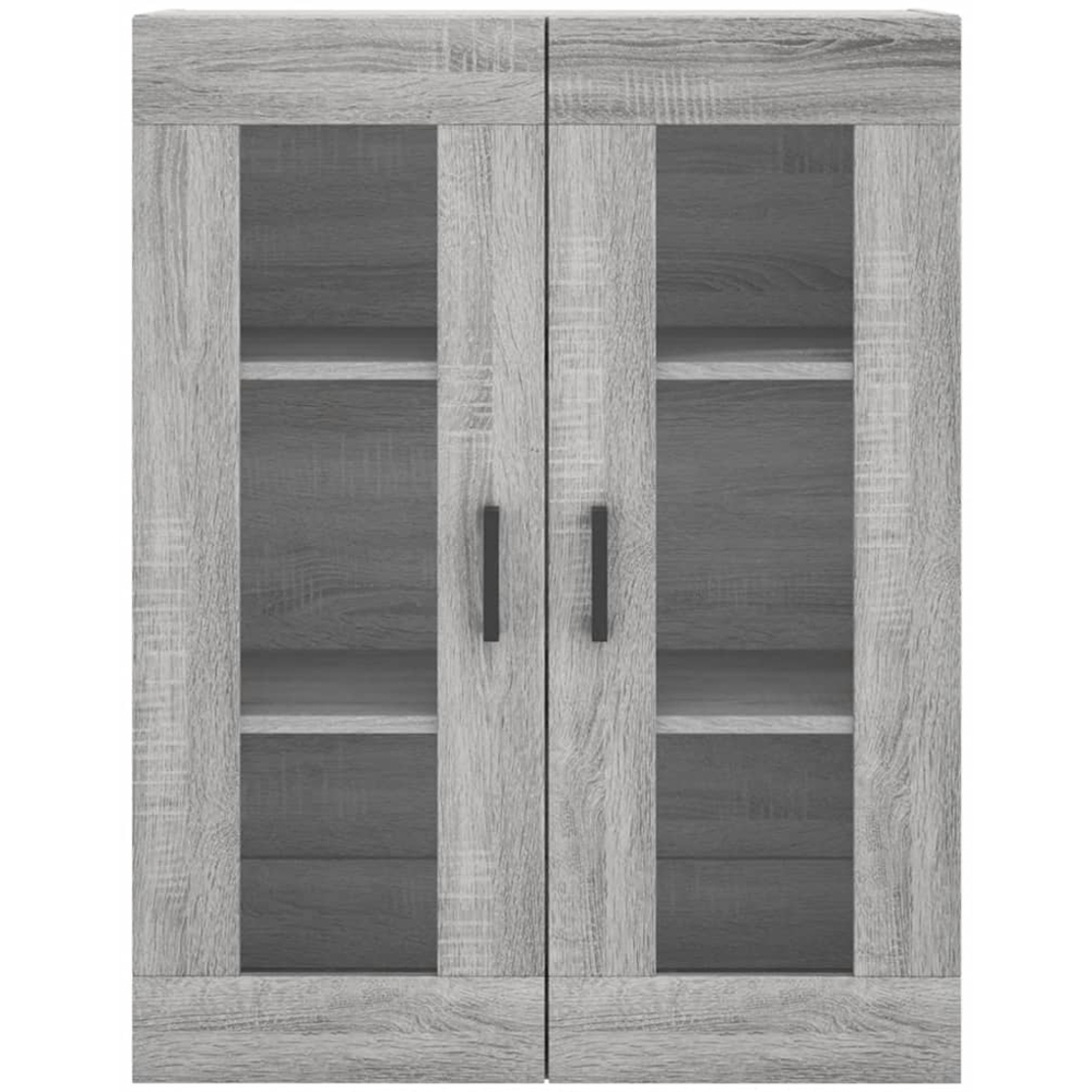 vidaXL 2 Glass Door 3 Open Shelf Grey Sonoma Highboard Image 6