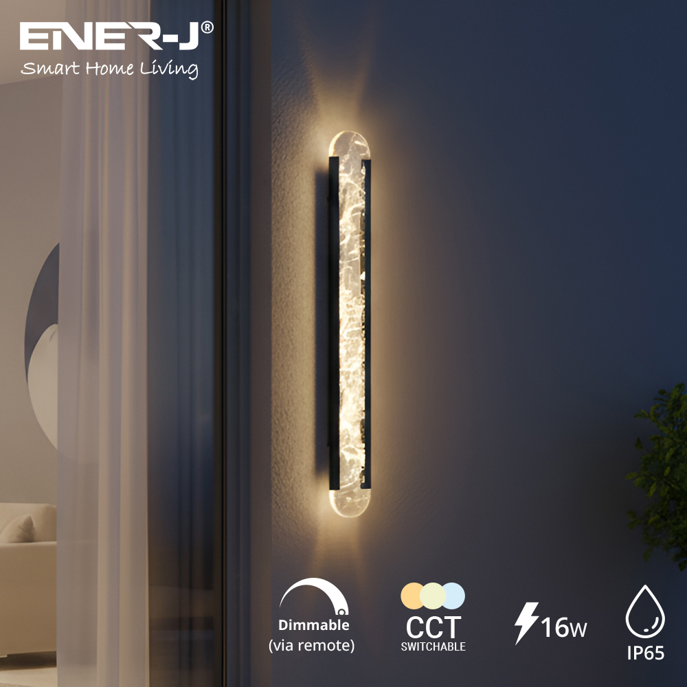ENER-J AuroraGlow 16W CCT Adjustable and Dimming Designer Acrylic LED Wall Light 60 x 9cm Image 2