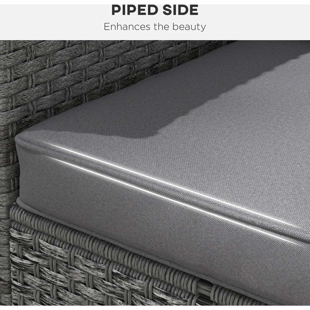 Outsunny Charcoal Grey Seat and Back Cushion Set Image 4