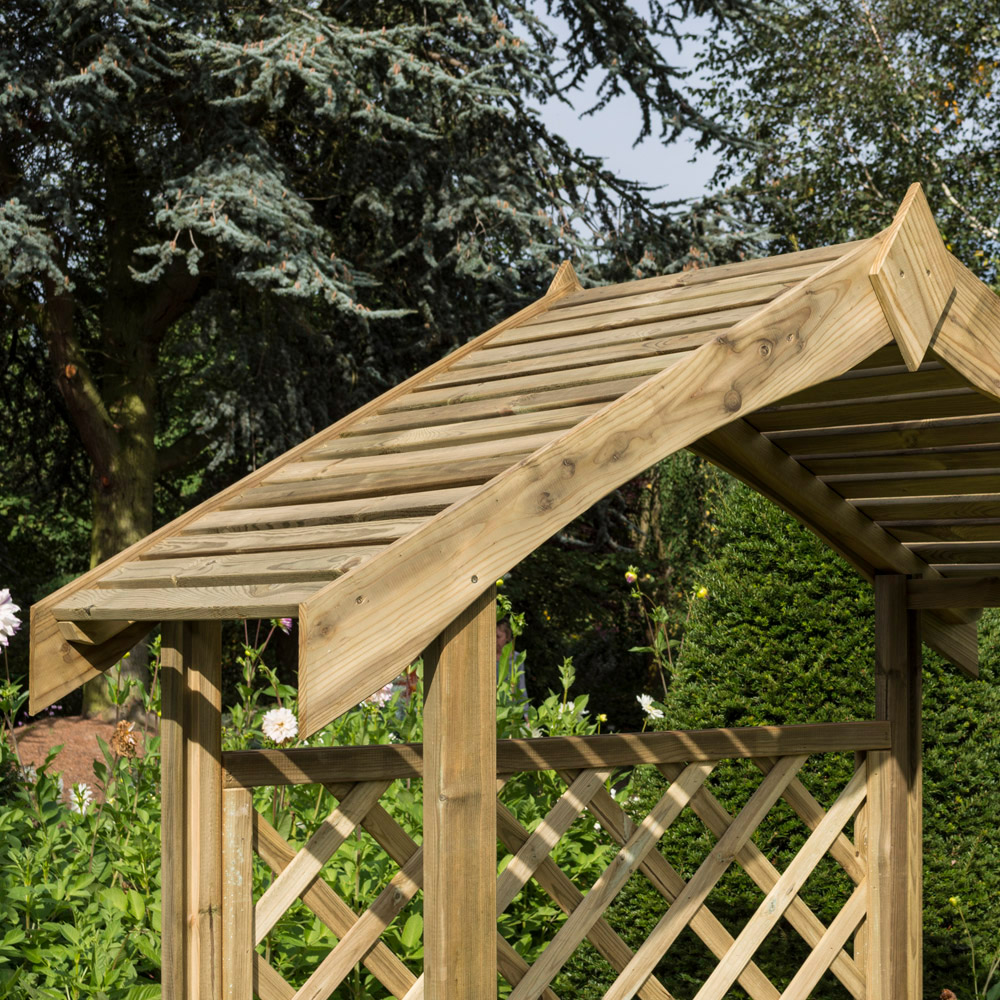 Rowlinson Salisbury Natural Arbour with Slatted Roof Image 2