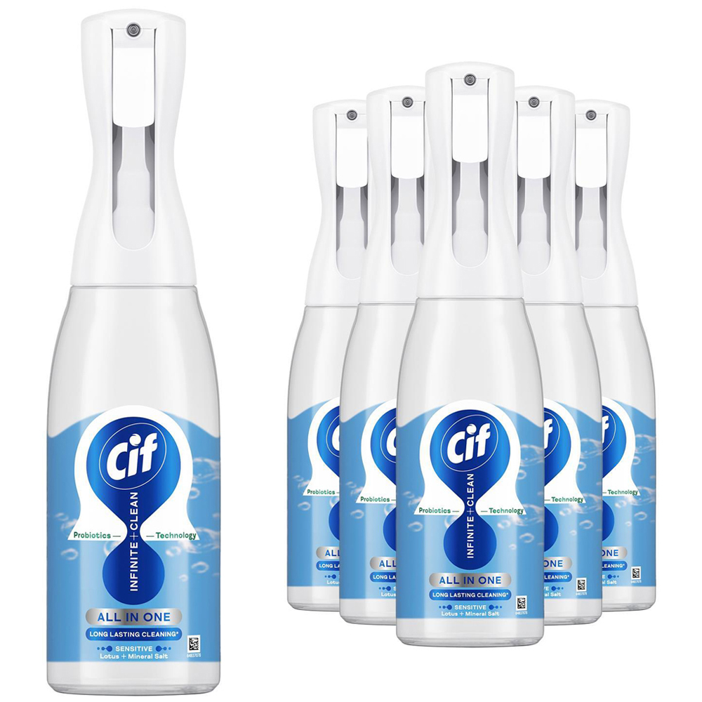 Cif Infinite Clean All in One Lotus and Mineral Salt Cleaner Spray 590ml 6 Pack Image 1