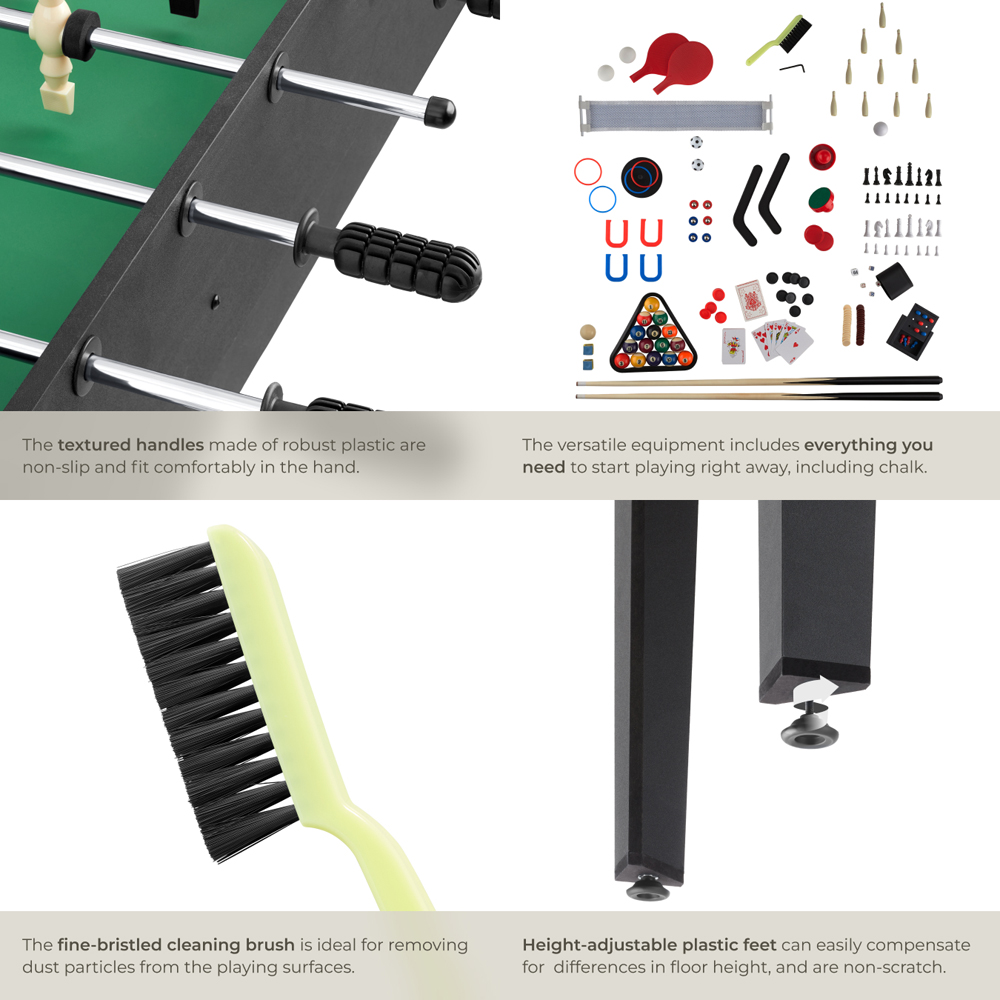 tectake 15-in-1 Height Adjustable Games Table with Accessories Image 5