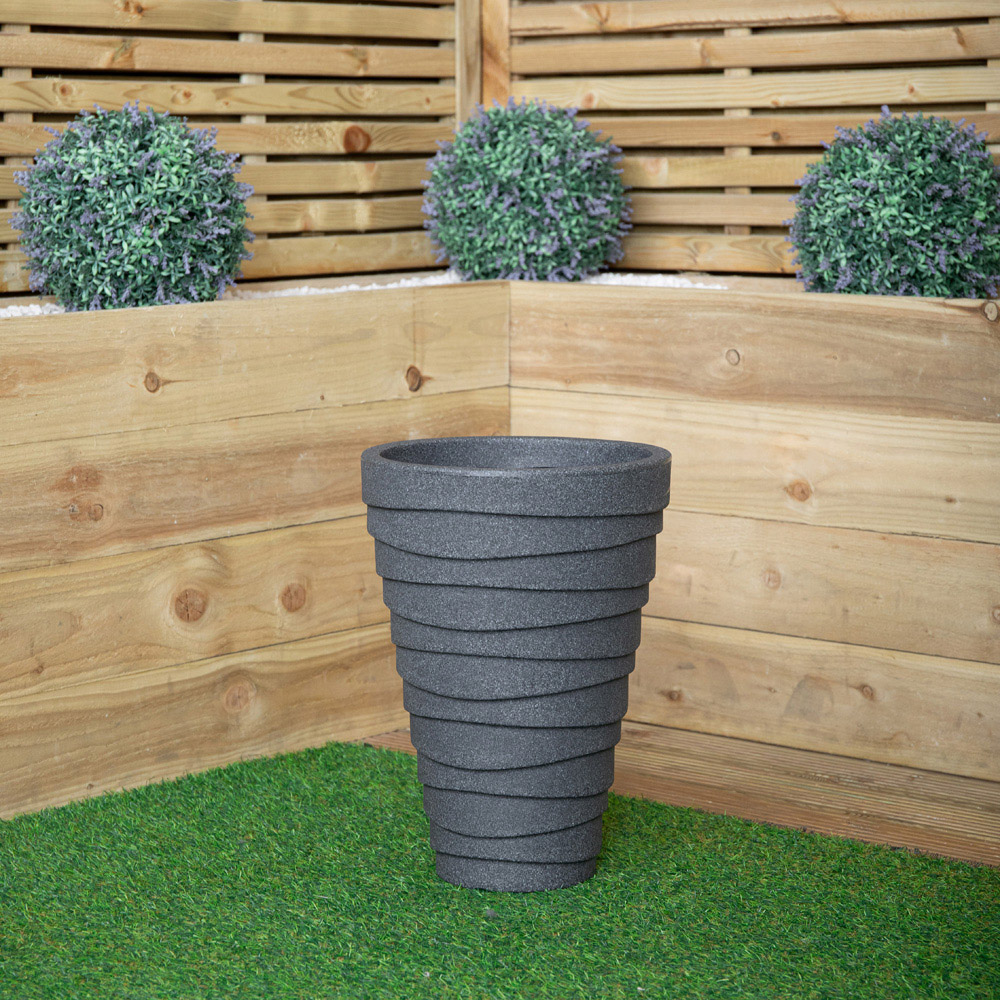 Samuel Alexander Dark Grey Plastic Trojan Garden Plant Pot 33 x 48cm Image 4