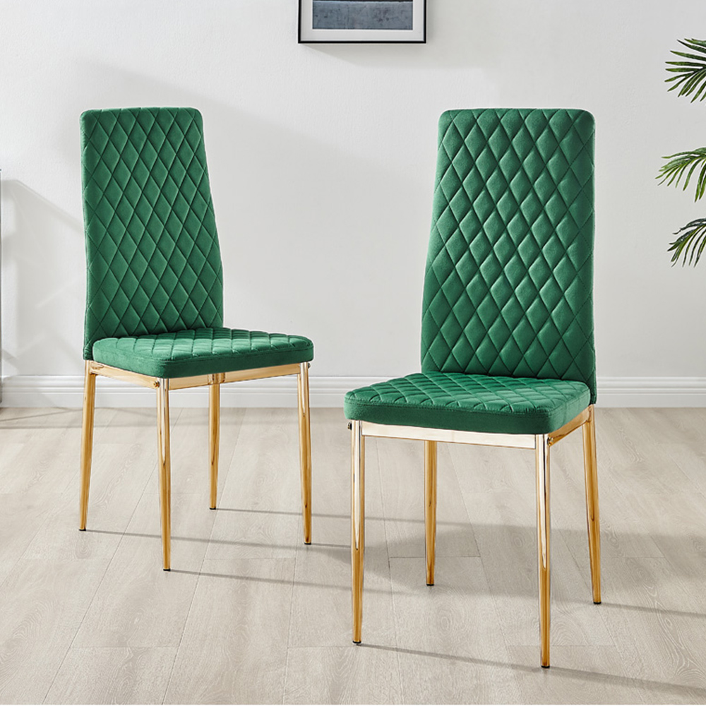 Furniturebox Lucia Valera 6 Seater Dining Set Grey Gloss Green and Chrome Image 8