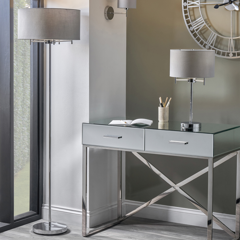 Pacific Lifestyle Plaza Silver 5 Light Metal Floor Lamp Image 2