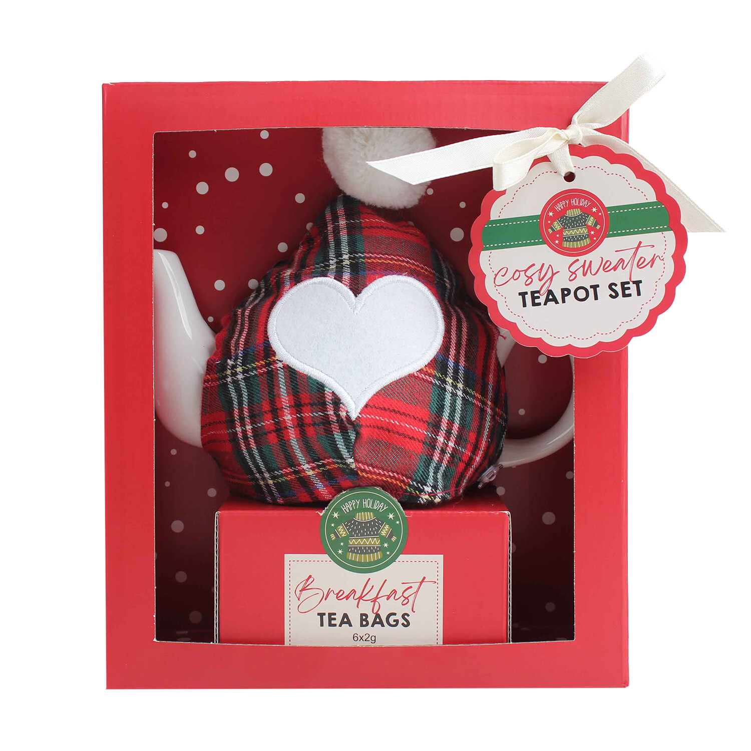 Cosy Sweater Teapot Set - Red Image