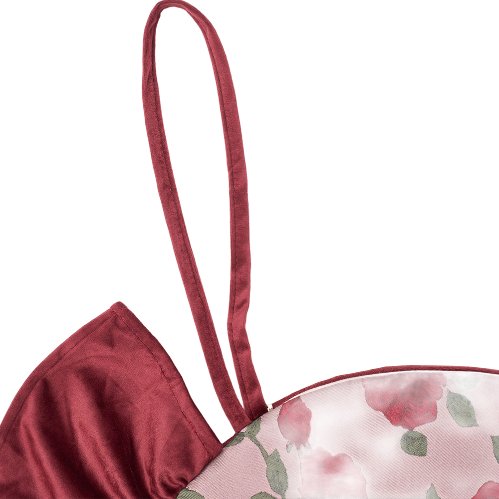 Living and Home Red and Pink Floral Polyester Ruffle Edge Chair Cushion 43.5 x 43.5cm Image 6