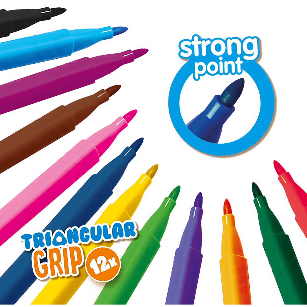 SES Creative Colour By Numbers Triangular Grip Colouring Pens 12 Pack Image 4