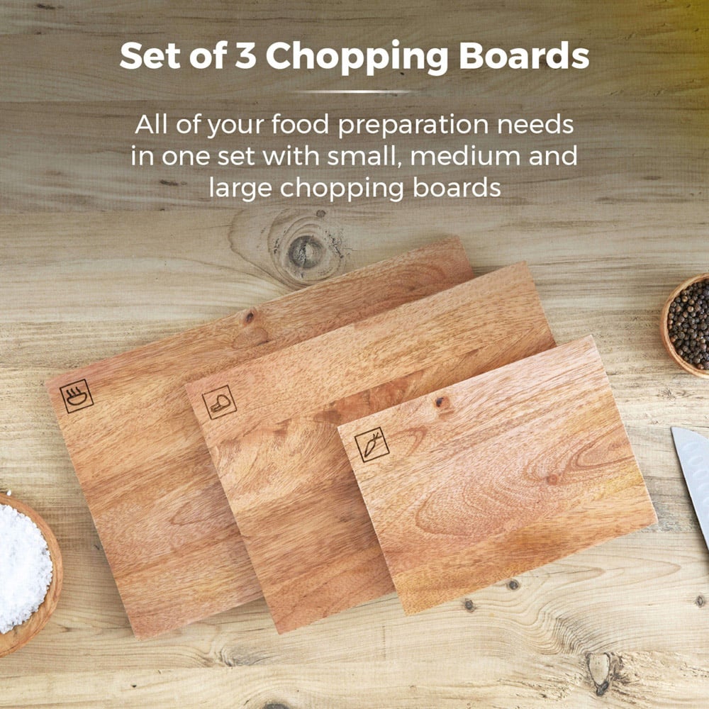 Tower 3 Piece Mango Wood Chopping Board Image 3