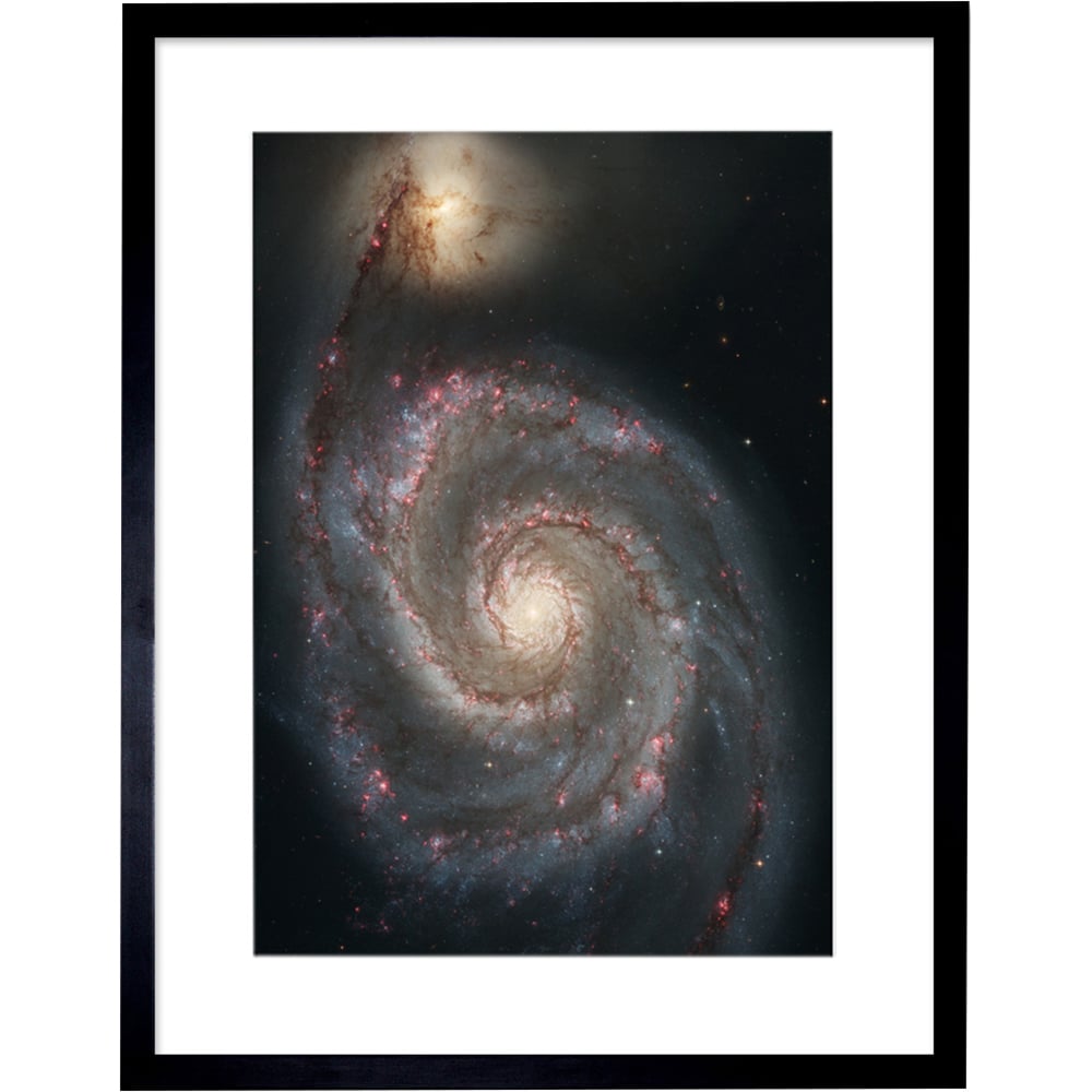 Wee Blue Coo NASA Hubble Whirlpool Galaxy M51 Space Photo Framed Wall Art Print 30 x 41cm Image 1