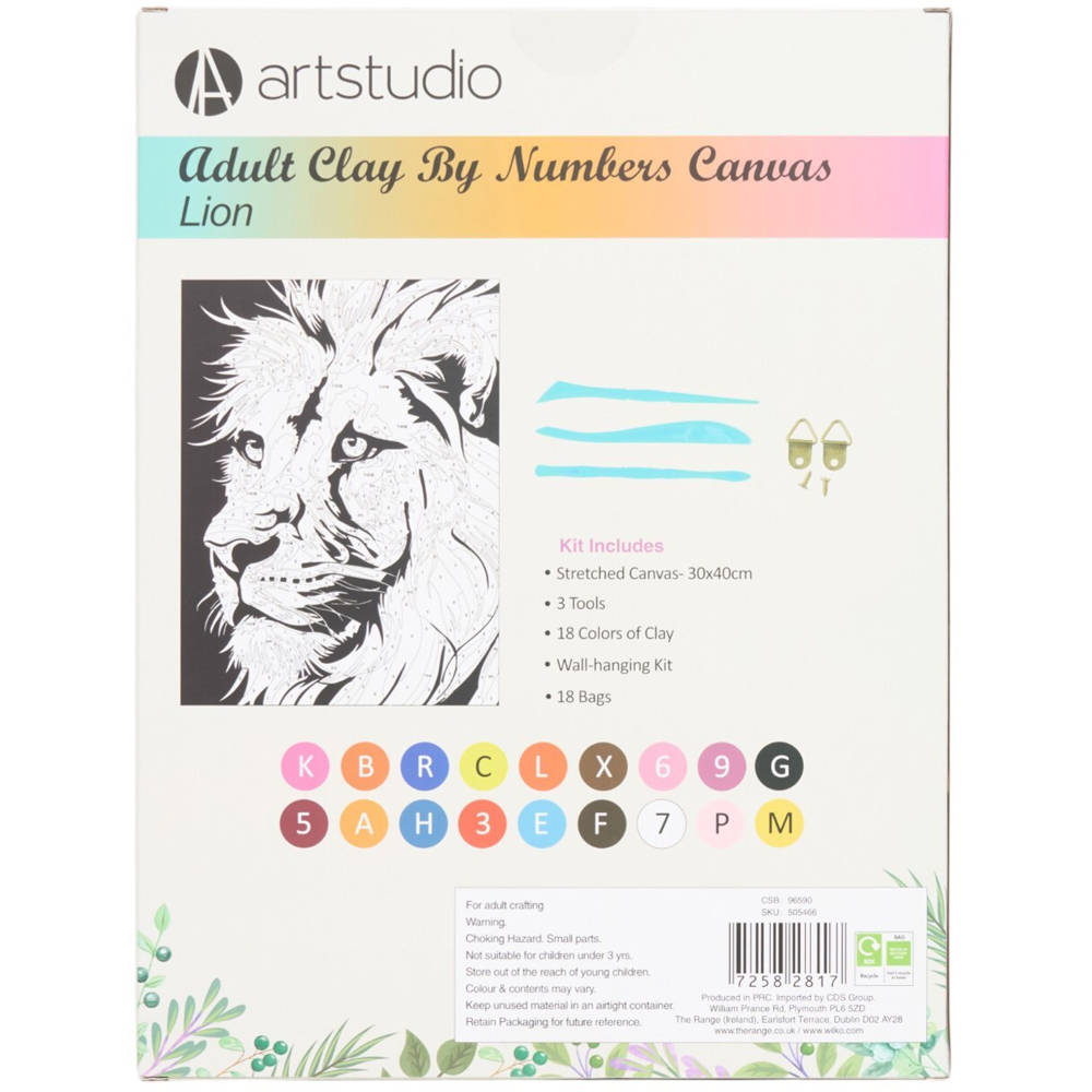 Lion or Panda Clay By Number Canvas Kit Image 3