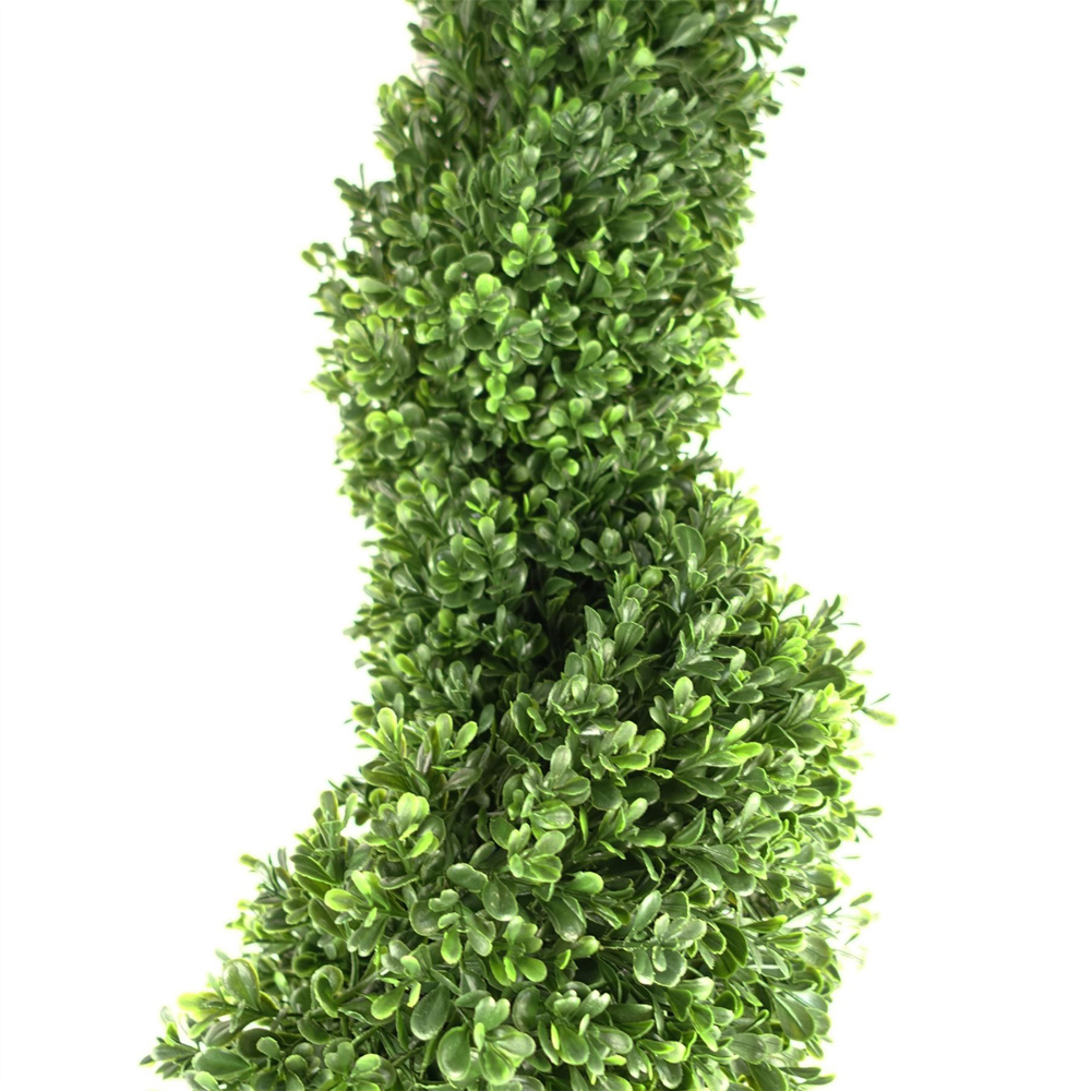 Leaf Boxwood Spiral Artificial Tree in Pot 4.1ft 2 Pack Image 4