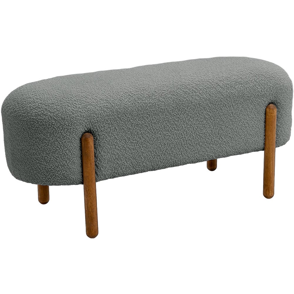 Living and Home 2 Seater Modern Upholstered Bench with Wooden Legs Image 2