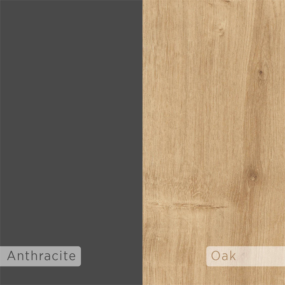 Decortie Piri 5 Shelf Oak and Anthracite Bookcase Image 3