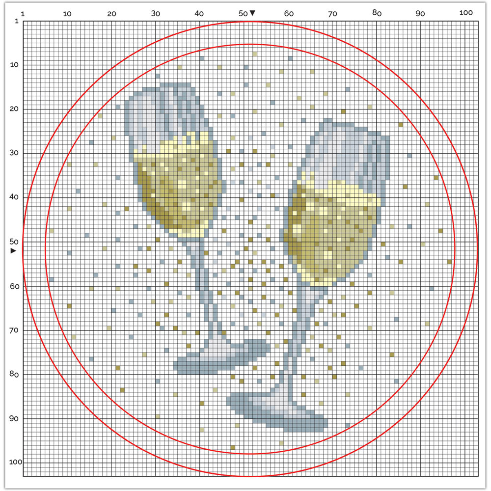 Simply Make Champagne Glasses Cross Stitch Craft Kit Image 5