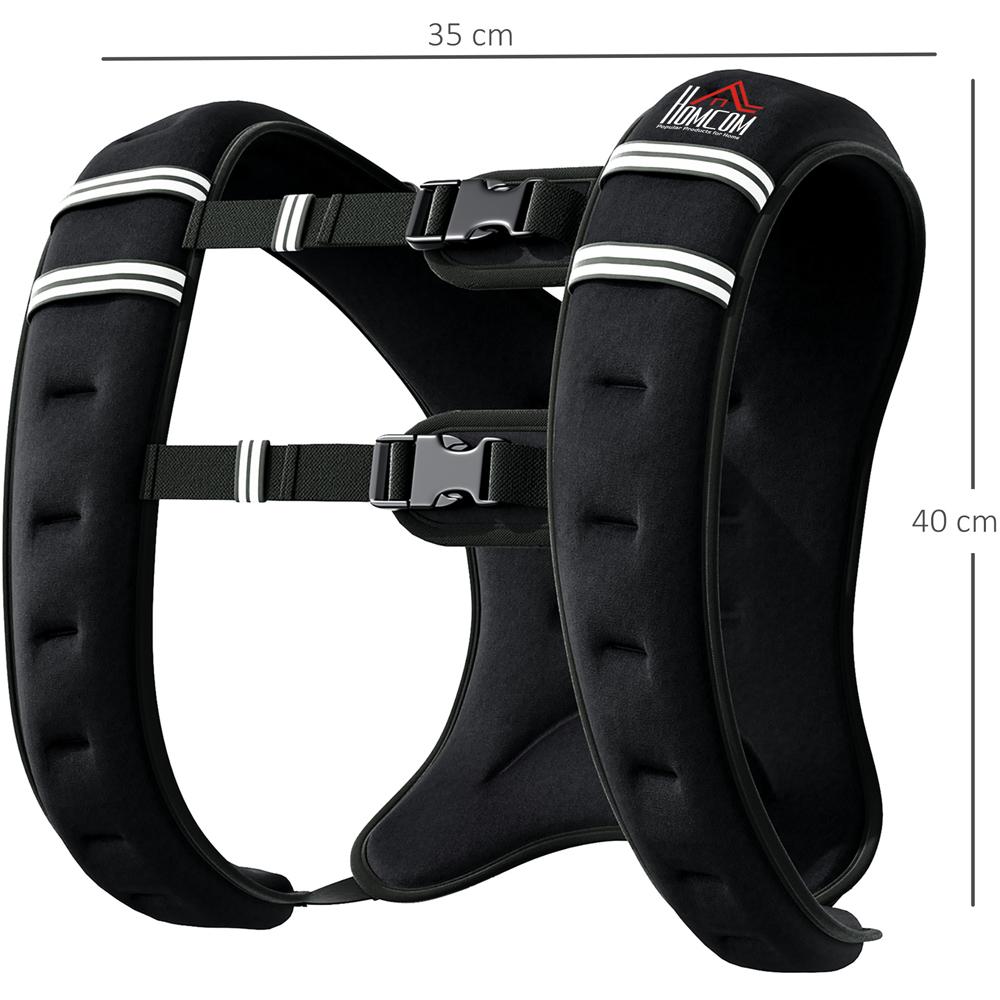 HOMCOM 10kg Adjustable Weighted Vest with Pocket and Reflective Strips Image 9