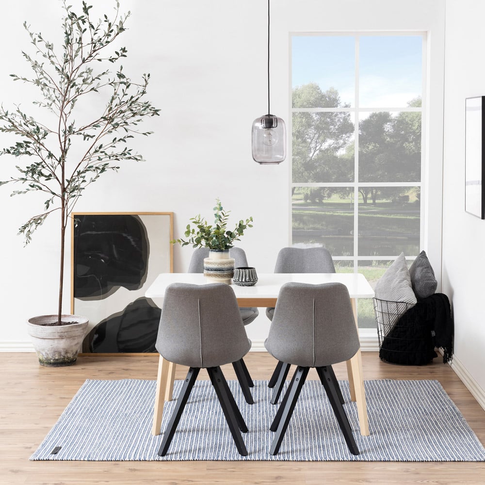 Florence Raven Dining Table White and Oak Image 4