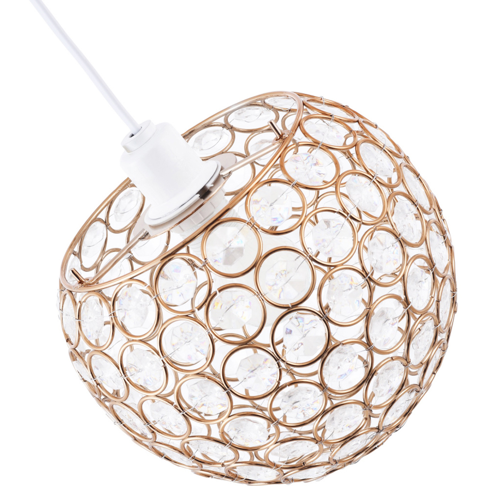 Happy Homewares Round Gold Globe Small Clear Acrylic Beads Pendant Shade Image 4