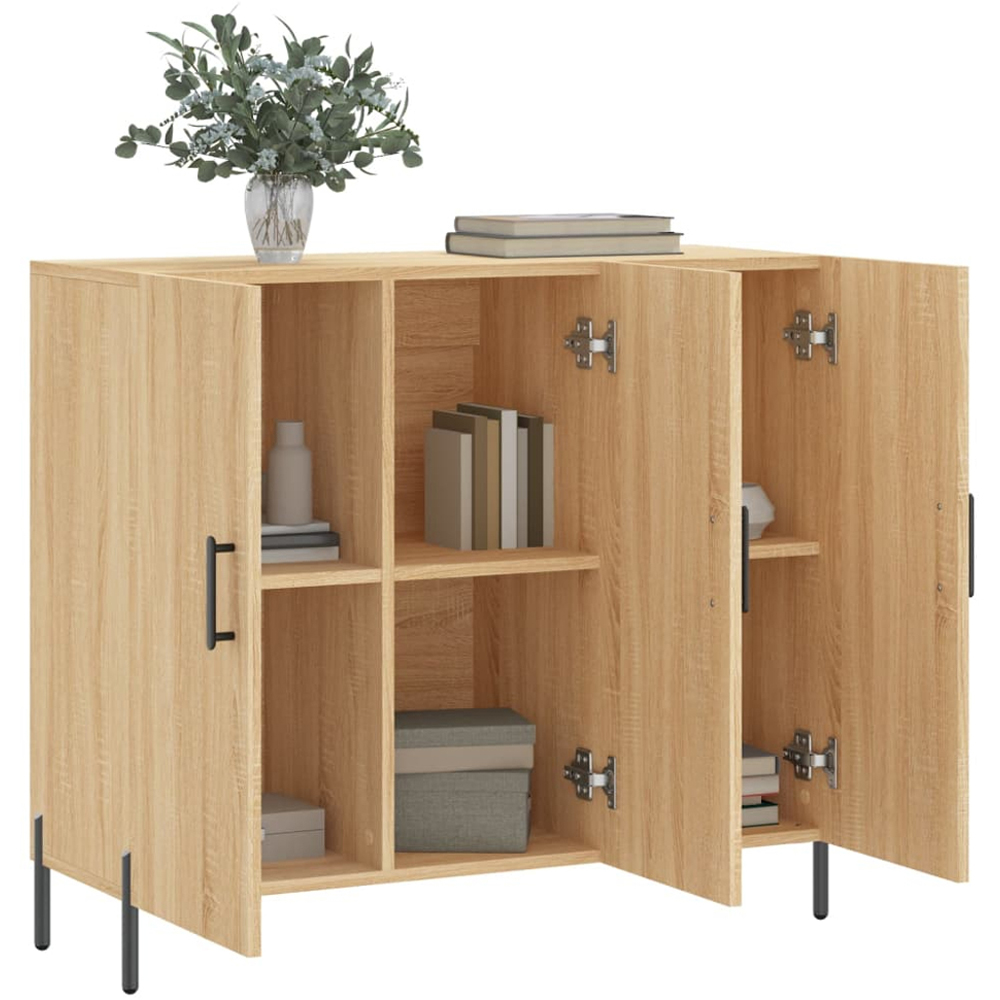 vidaXL 3 Door Sonoma Oak Sideboard Image 4