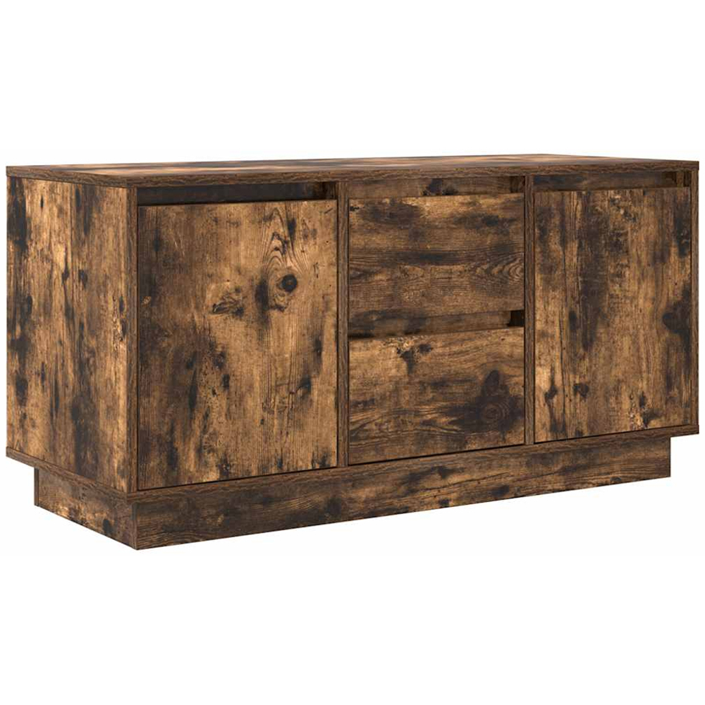 vidaXL 2 Door 2 Drawer Smoked Oak LED TV Cabinet Image 3