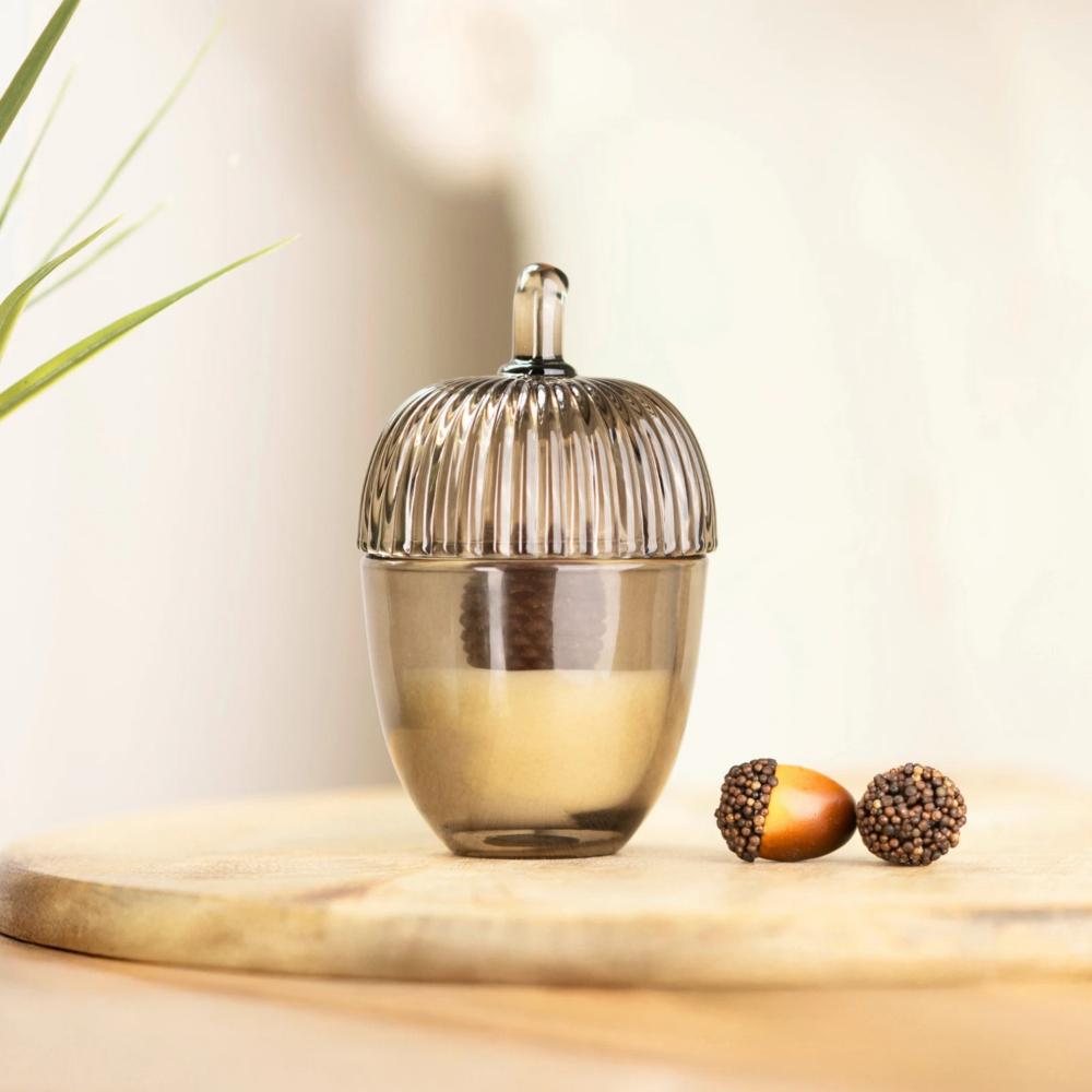 Garden Mile Brown Acorn Decorative Candle Set 2 Pack Image 4