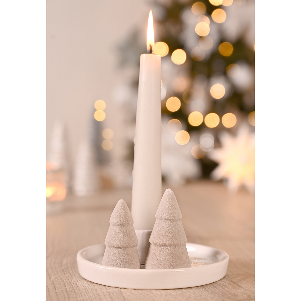 The Seasonal Gift Co. Christmas Trees Candle Tray 13cm Image 2