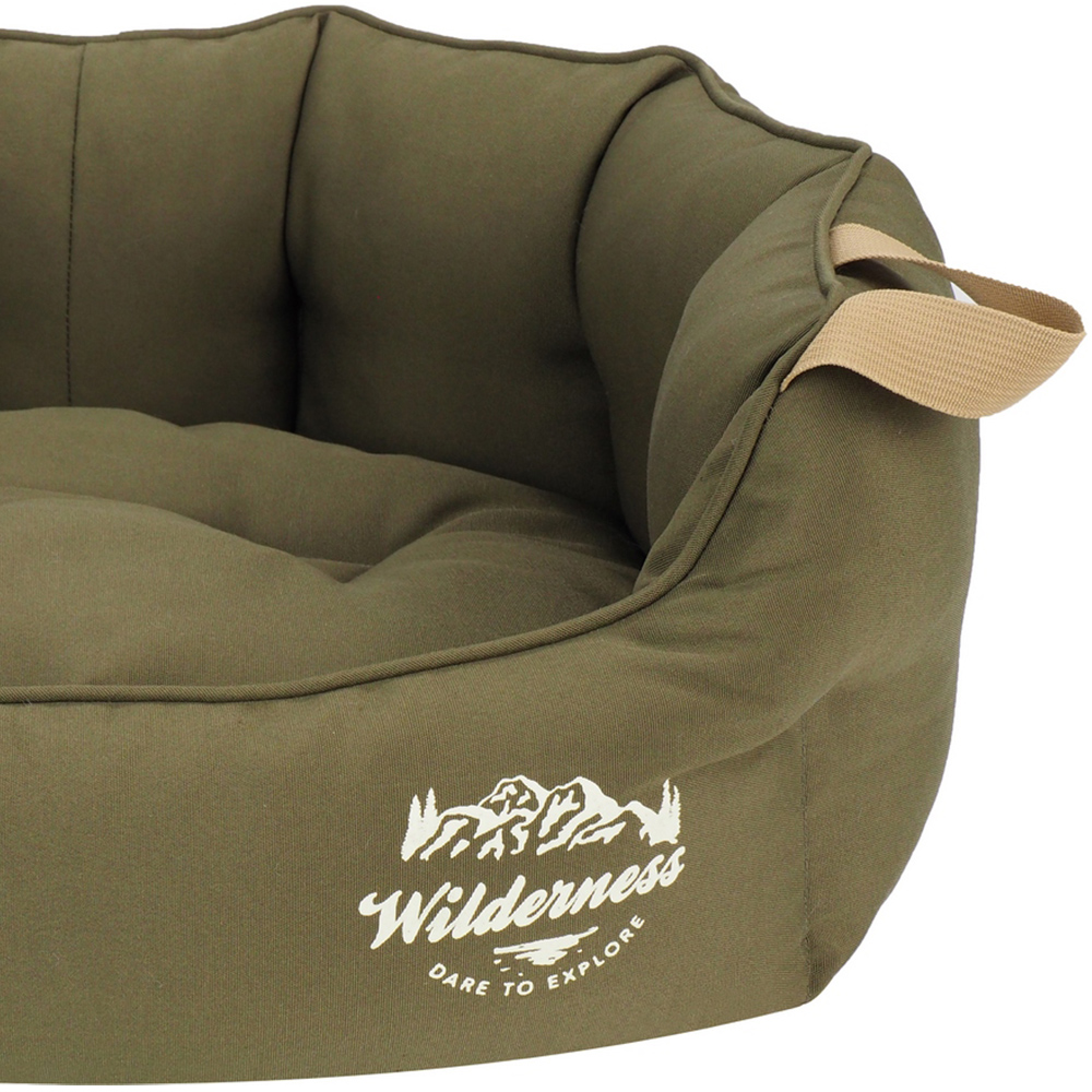 Snug & Cosy Wilderness Medium Snuggle Olive Dog Bed Image 3