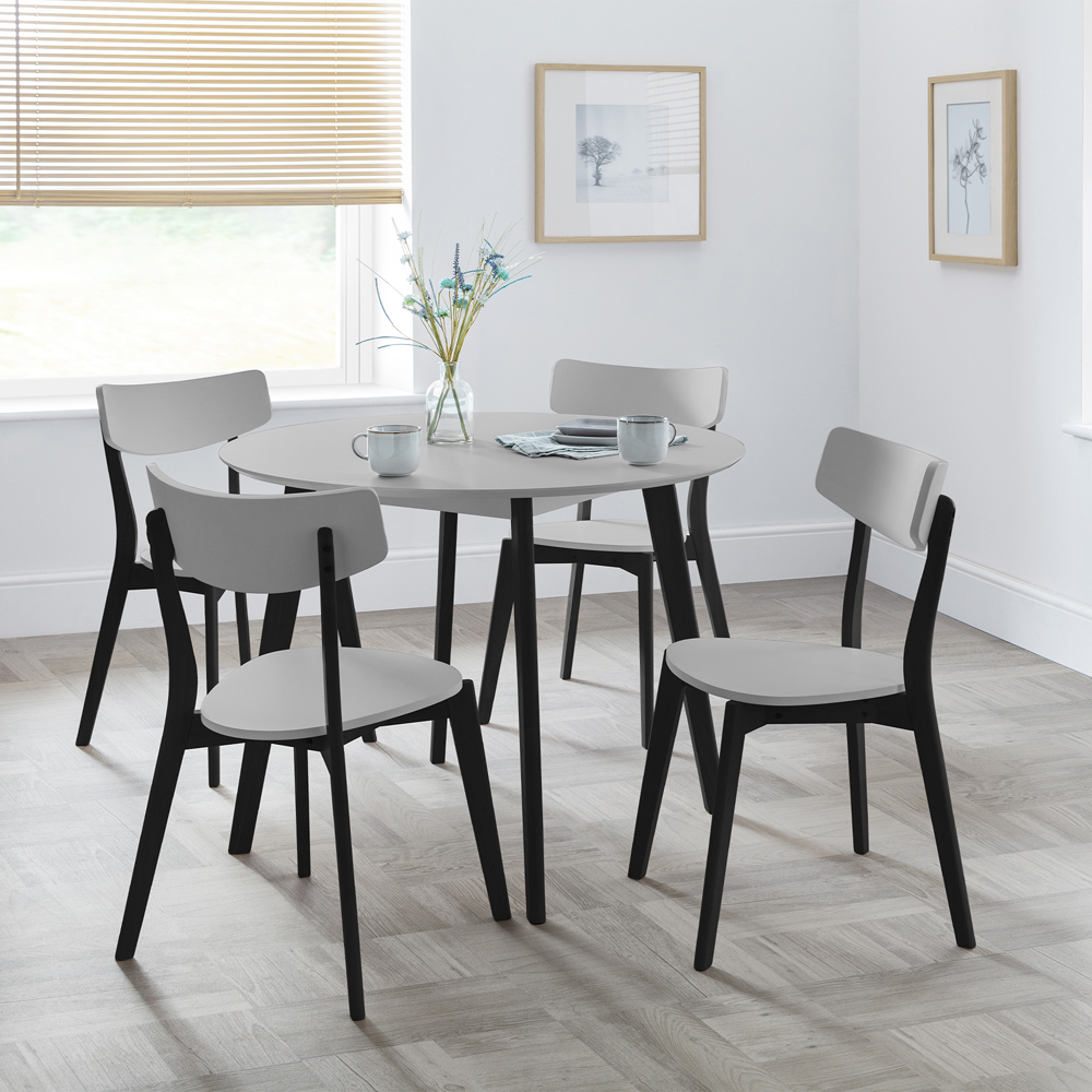 Julian Bowen Casa 4 Seater Round Dining Table Grey and Black Image 5