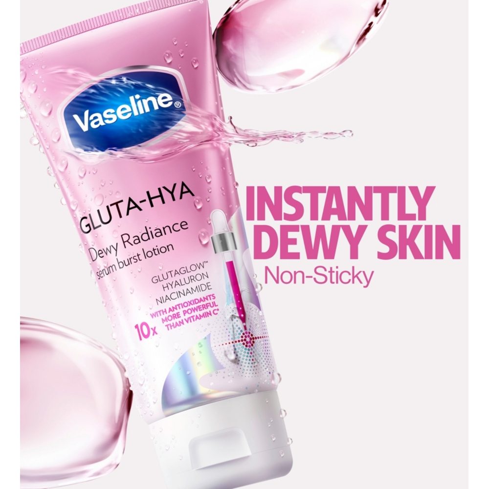 Vaseline Gluta-Hya Dewy Radiance Serum Burst Perfecting Body Lotion 200ml 3 Pack Image 4