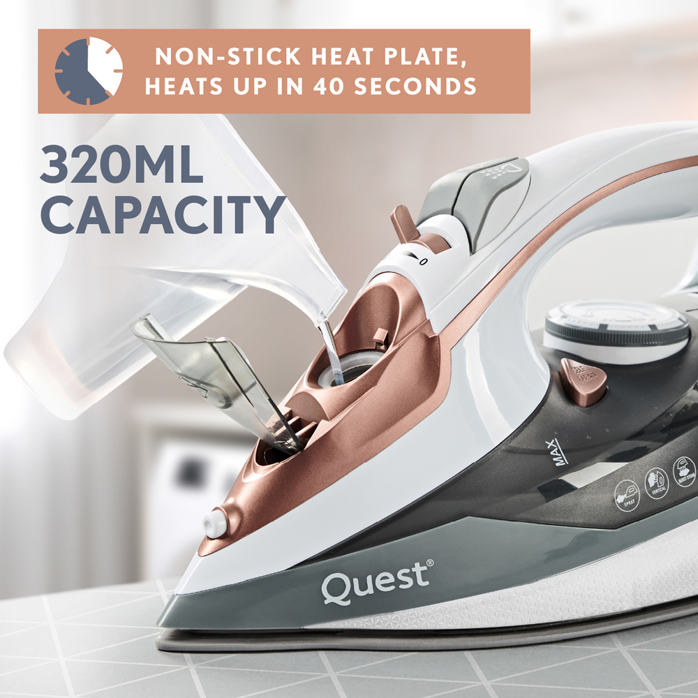 Quest Power Pro 34139 White Steam Iron 3000W Image 8