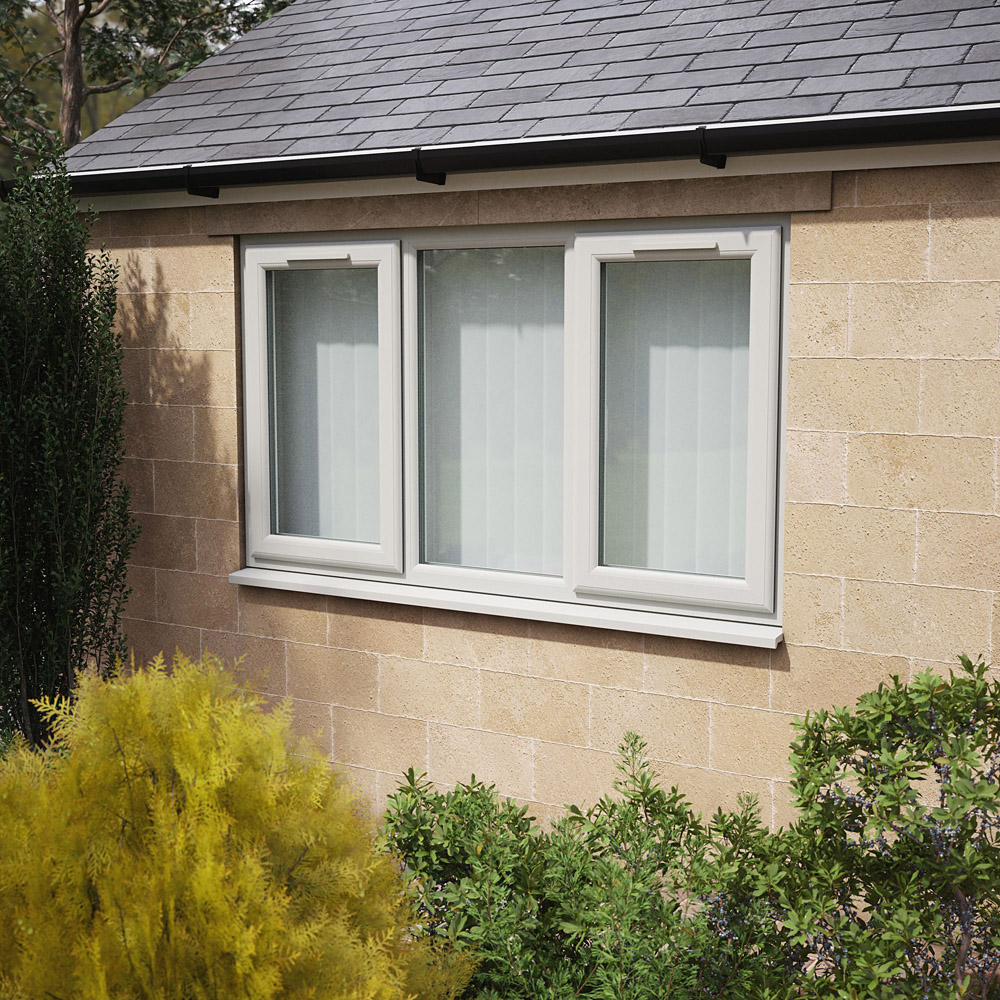 Crystal Agate and White LH and RH Side Hung Fixed Centre Clear Double Glazed Window 1770 x 1040mm Image 2