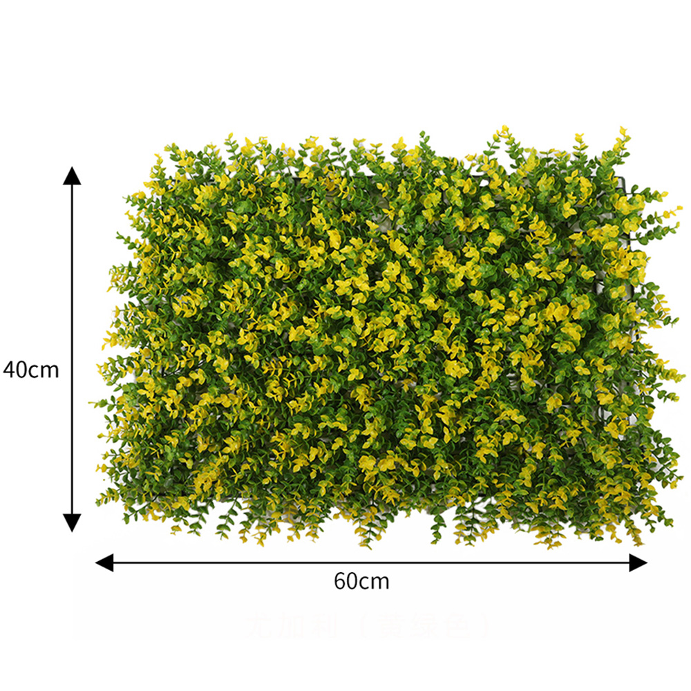 Living and Home Yellow and Green Artificial Eucalyptus Wall Panel 60 x 40cm Image 4