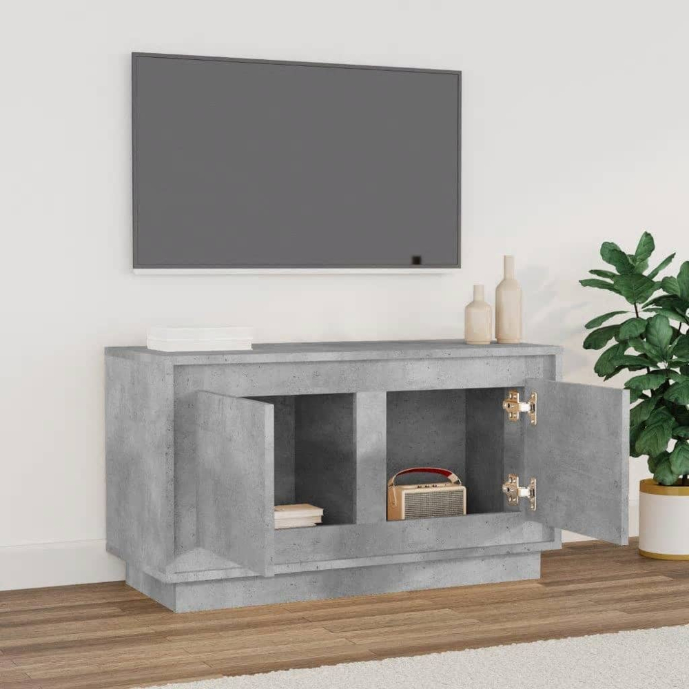 vidaXL 2 Door Concrete Grey TV Cabinet Image 8