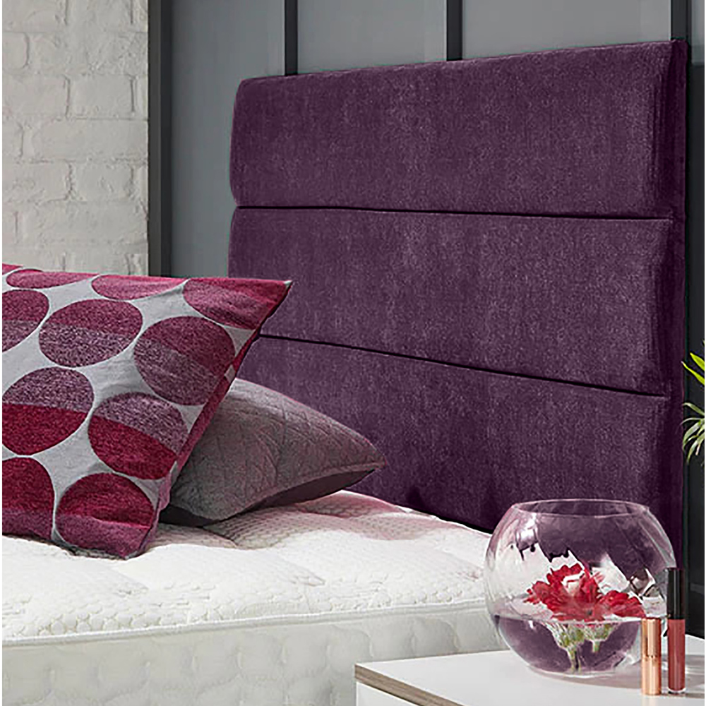 Eleganza Home Bliss King Size Purple Naples Strutted Headboard Image 1