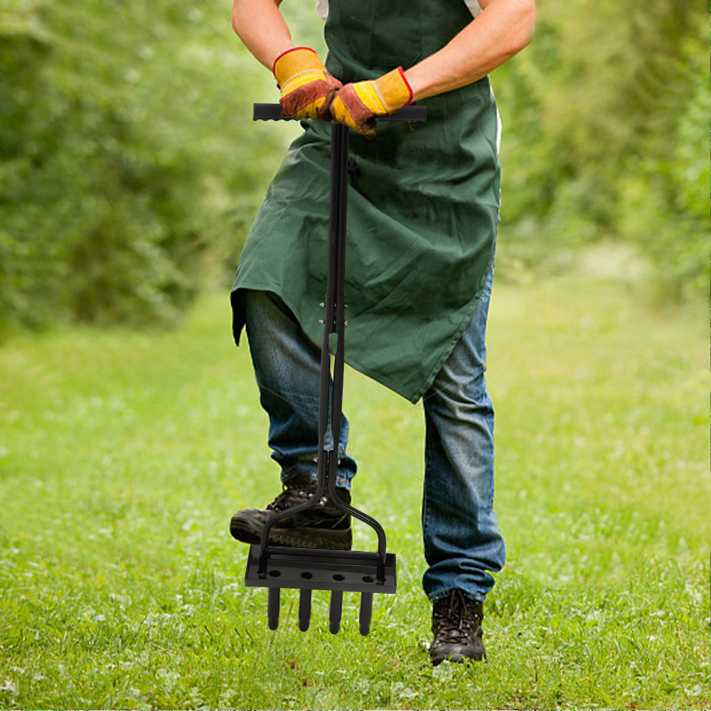 Living and Home Rust Resistant Lawn Aerator with Soil Core Storage Tray Image 2
