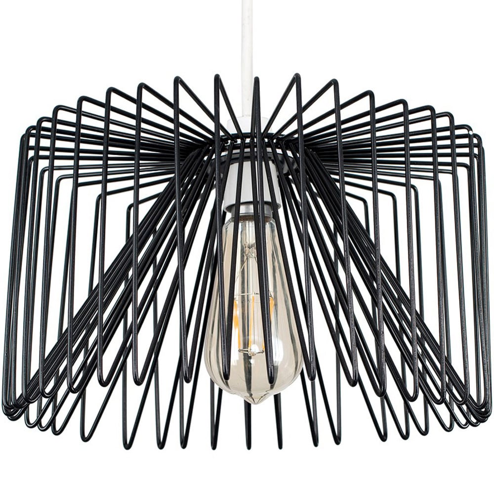 ValueLights Amadeus Black Wire Pendant Shade Image 1