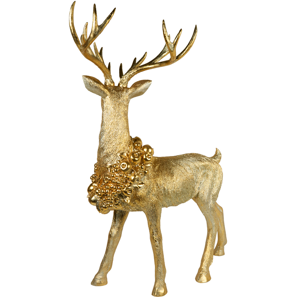 Antique Standing Stag Decoration Gold Image 5