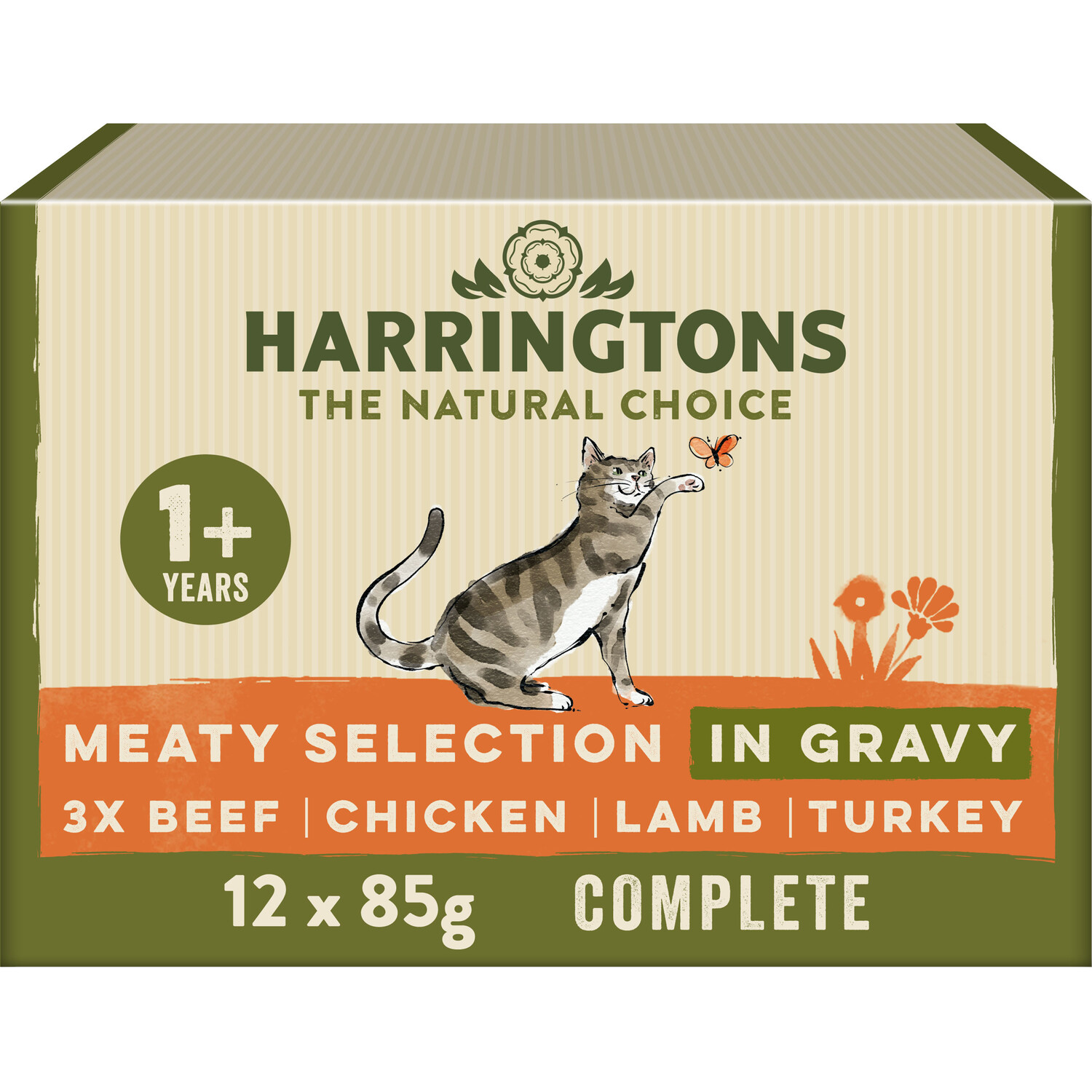 Harringtons Meaty Selection in Gravy Wet Cat Food 12 x 85g Image 1