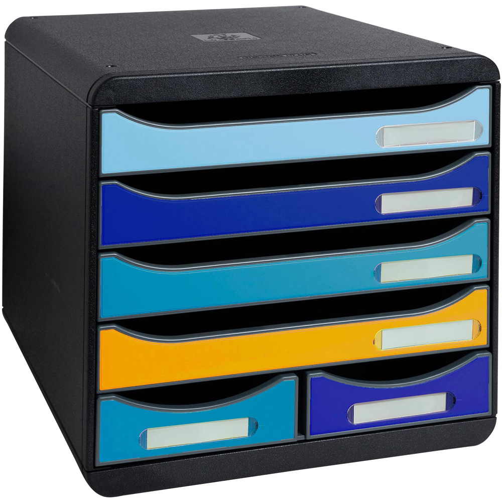 Exacompta Big Box Maxi Bee Blue 3 Drawer Multicolour Filing Module Image 4