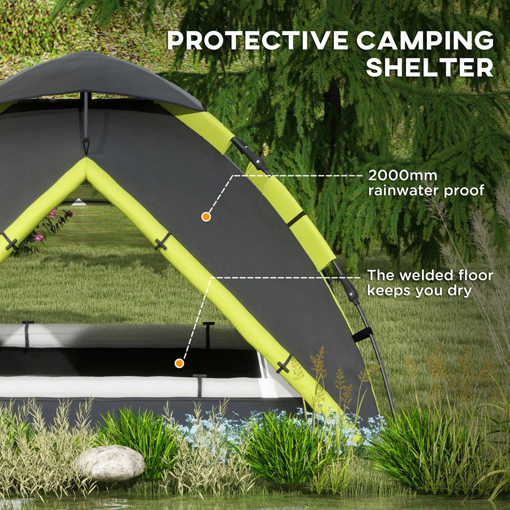 Outsunny 3-4 Person Waterproof Camping Tent Green Image 5