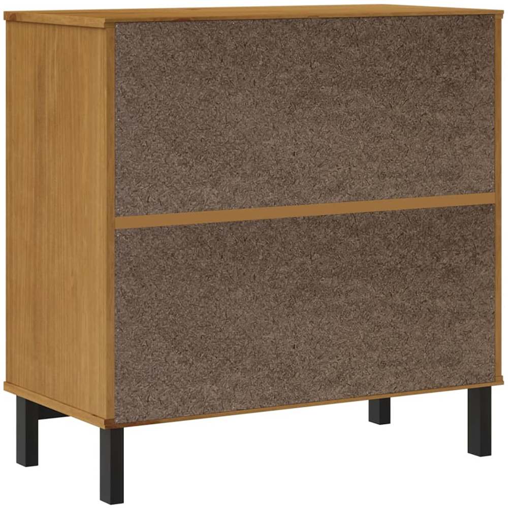 vidaXL Flam Single Glass Door 2 Drawer Single Shelf Solid Pine Wood Sideboard Image 7