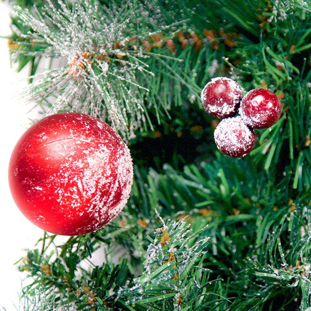 Best Artificial Red Frosted Christmas Garland 370cm Image 6