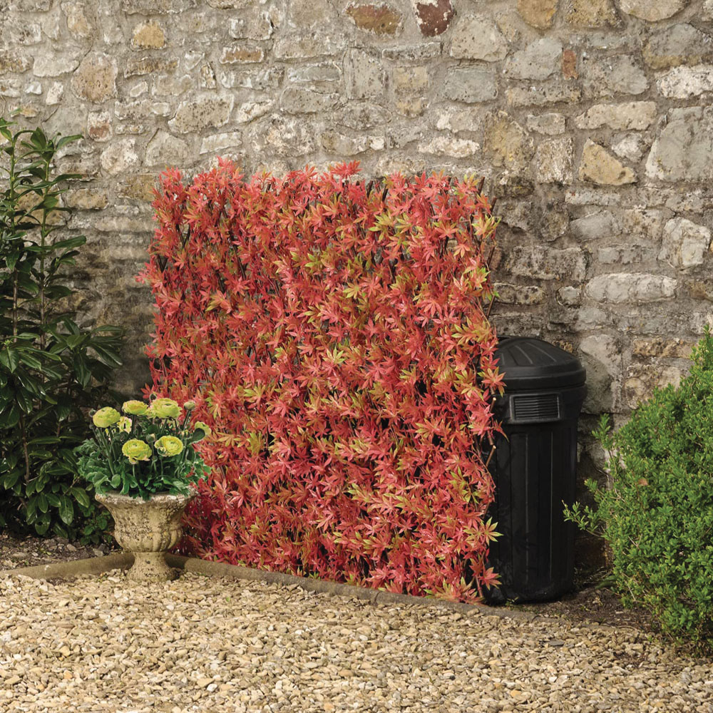 Garden Gear Artificial Red Acer Folding Hedge Trellis 1 x 2m Image 2