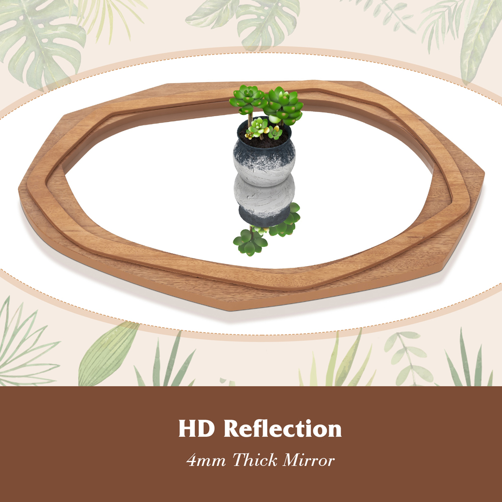 Costway Natural Irregular Wall Mirror 89 x 66cm Image 5